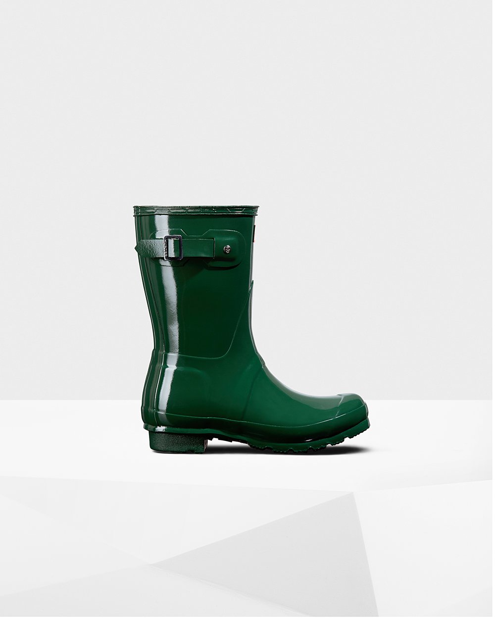 Hunter Original Gloss Short Rain Boots - Sale Womens Green - NKARYF157